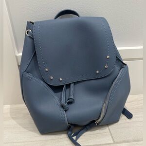 Akaiv Blue Leather Backpack